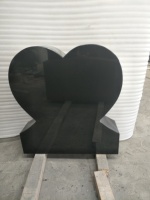 Monument funéraire en granit noir poli de qualité supérieure, inscription double face, pierre tombale durable pour lot privé