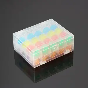 50Pcs Plastic Bobbin Kit with Organizer Box and 9 Colors