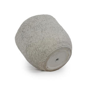 Pot de fleurs en céramique moderne de style américain, gris clair, finition pierre texturée, écologique, durable, avec trou de drainage pour - Product Image 5