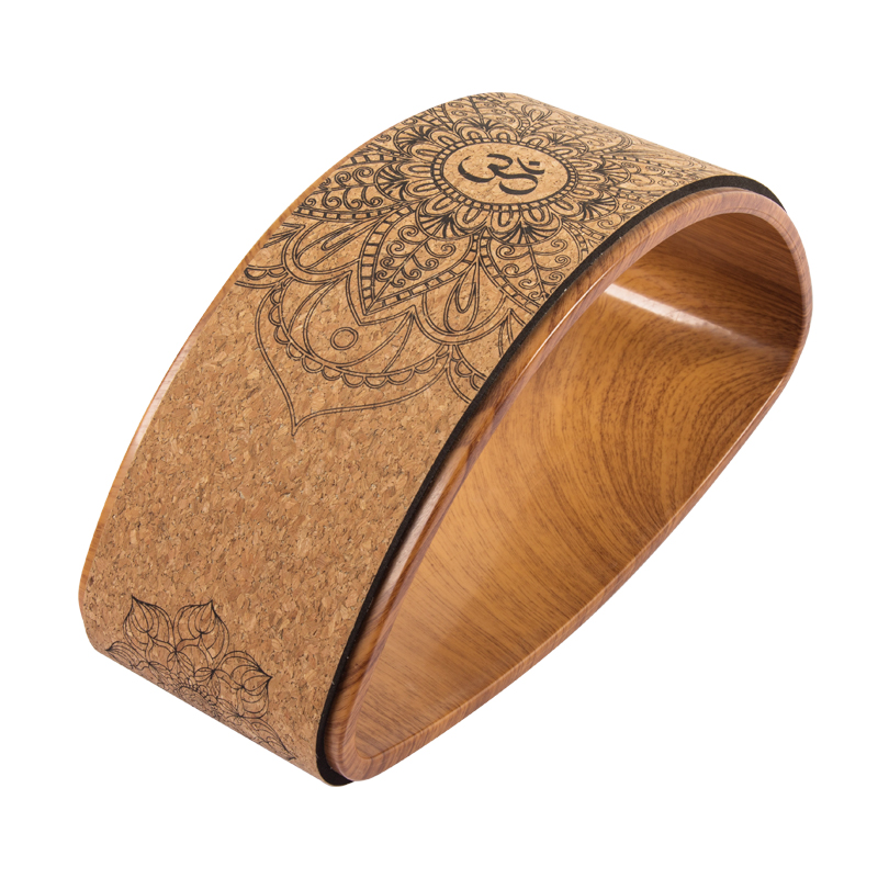 Оптовая продажа, массажный ролик для боли в теле и спине, эко-деревянное колесо для йоги из пробки