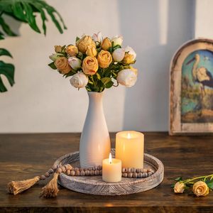 Bandeja decorativa <span class=keywords><strong>de</strong></span> <span class=keywords><strong>madera</strong></span>, portavelas, bandeja redonda <span class=keywords><strong>de</strong></span> <span class=keywords><strong>madera</strong></span>, pieza central <span class=keywords><strong>de</strong></span> mesa, decoración del hogar, bandeja pequeña, decoración <span class=keywords><strong>de</strong></span> mesa <span class=keywords><strong>de</strong></span> centro - Product Image 3