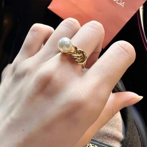 Anillo de Plata WENCHI 11693 S925 con Soporte Vacío para Perlas DIY, Accesorios para Perlas de 5-6 mm, Componentes para Joyería - Product Image 1