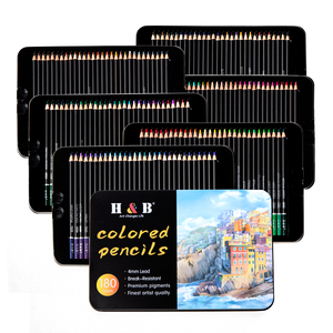 Mini juego de lápices de madera natural con caja, incluye 180 lápices de colores para niños y brginner - Product Image 1