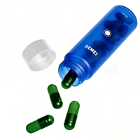 Conteneur en verre givré bleu mat de luxe personnalisé en usine, 30 ml, 140 ml, avec bouchon à vis blanc, portable, pour compléments alimentaires