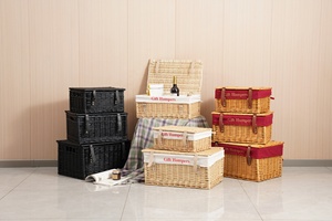 Cesto Regalo di Lusso JY <span class=keywords><strong>in</strong></span> <span class=keywords><strong>Vimini</strong></span> Fatto <span class=keywords><strong>a</strong></span> <span class=keywords><strong>Mano</strong></span> con Tessuto <span class=keywords><strong>in</strong></span> Salice, Dimensioni Personalizzabili, Design Frutta e Angelo per Picnic e Festività - Product Image 4