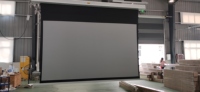 Écran de projection motorisé 4K Ultra HD encastré au plafond, tissu PVC gris mat, électrique dissimulé, 16:9, portable, pour home cinéma