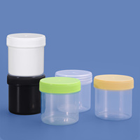 Pot en plastique transparent PP de qualité alimentaire de 100 ml avec couvercle à vis personnalisable et coloré pour le stockage des aliments, emballage en vrac pour les collations