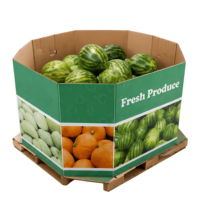 Bac à produits en carton ondulé robuste personnalisé RDY avec base de palette pour l'emballage de fruits et légumes frais