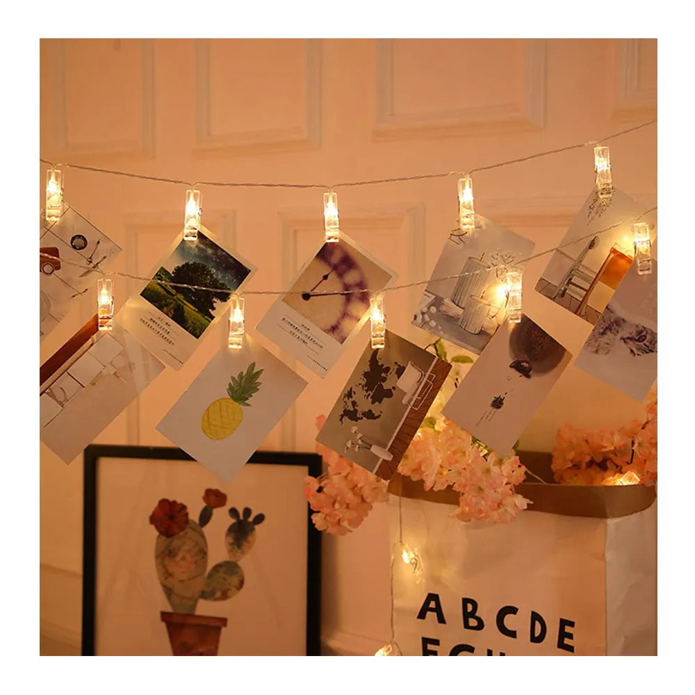 LED Clip String Lights Photo Wall Decorative Lights Fairy Festive Party Customizable String Lights
