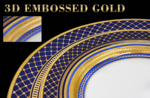 Karosa ชุดจานเซรามิกเครื่องเคลือบดินเผาสีทองขนาด8นิ้ว10.5นิ้วสำหรับร้านอาหารโรงแรม - Product Image 4