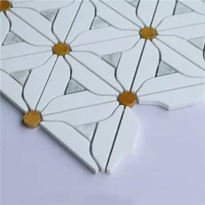 Venda quente de mosaico de pedra da moda com padrão de flores para Backsplash