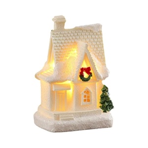 Décoration de Noël 2025, nouvelles maisons blanches de Noël en résine, maison à bulles de Noël avec lumière LED, décoration de maison de Noël - Product Image 1