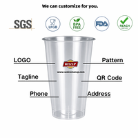 Vasos de PET Transparentes Impresos Personalizados de 8oz a 32oz, Vasos Desechables de Pared Simple para Café Helado, Smoothies y Bebidas Frías