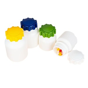 HDPE <b>plastic</b> bottle with gear <b>cap</b>, pet dog calcium tablet bottle, compressed candy bottle, <b>plastic</b> packaging, empty bottle with - Product Image 2
