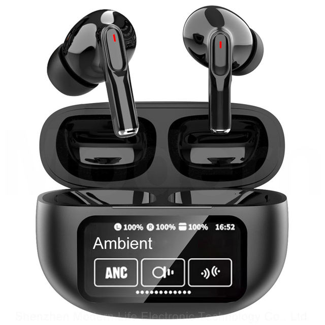 A9 PLUS ANC+ENC Wireless Earphone Digital Display LED Screen Touch Control Wireless Gaming Earbuds Passed CE ROHS