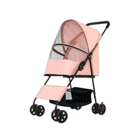 Poussette pliable légère en tissu Oxford pour animaux de compagnie, chariot détachable pour chien avec panier de rangement – Vente en gros