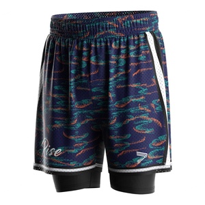 Shorts de basketball sans sous-vêtements supplémentaires, avec couche extérieure en mesh et doublure extensible de compression, conçus pour les joueurs de basket sérieux. - Product Image 1