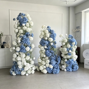 Set de Decoración para Cumpleaños, Baby Shower, <span class=keywords><strong>Bautizo</strong></span>, Evento, Panel de Flores Blancas y Verdes, Arco de Flores Artificiales Azules para Boda - Product Image 1