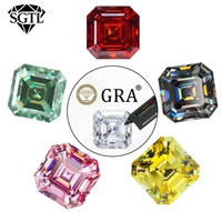 BOCARMAN Vente en gros usine Pierres de moissanite VVS de laboratoire, taille Asscher, 0,5-7 carats, blanches, 6,5-11 mm, effet de couleur/feu