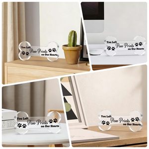 Plaque commémorative personnalisée en acrylique en forme d'os pour chien, gravée, de la marque Petop Factory, avec la phrase « Si l'amour pouvait t'avoir sauvé pour toujours », souvenir. - Product Image 5