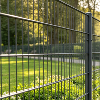 Clôture en treillis soudé double fil, panneau de clôture en acier soudé sur mesure, revêtement en poudre, respectueux de l'environnement, pour jardin, fournisseur russe en France