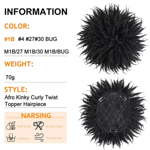 Perruque synthétique avec fil de cheveux noir naturel moelleux Bloc de cheveux de hérisson pour hommes Style africain Extension de cheveux bouclés style clip - Product Image 3