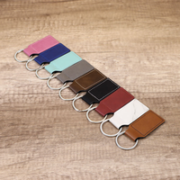 Porte-clés rectangulaires en similicuir de la série Heritage Colors, supports vierges en similicuir de haute qualité pour gravure laser