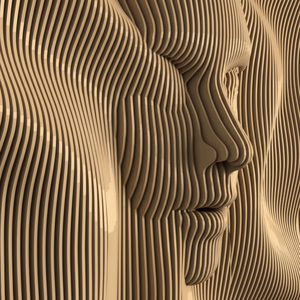 Modern Home Art Deco Style Wall Decor Set 50 Wavy Wooden CNC <b>Files</b> Digital Designs Face Waves for Hanging for Birthday - Product Image 1