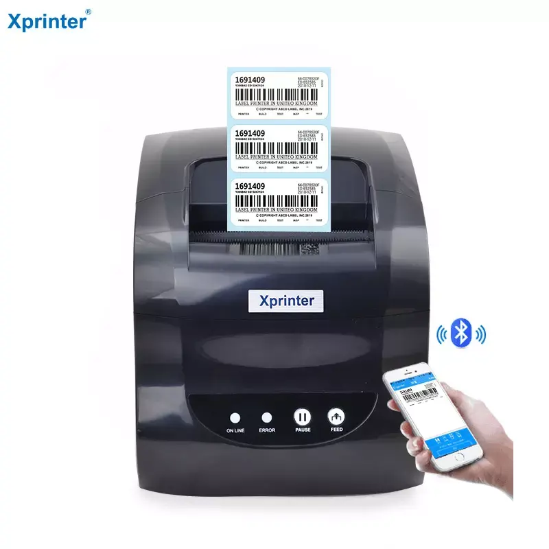 Xprinter XP-365B 80Mm 3 Inch Twee In Één Thermische Printer Met Bluetooth Thermische Ontvangst En Thermische Labelprinter