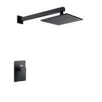 Brosse Nickel Fini Douche En Laiton Massif Appuyez Sur Les Boutons Intégré Mural Équilibre Pression Douche Mitigeur Robinet