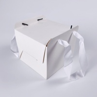 Boîte à gâteau pliable en carton blanc personnalisée en gros, recyclable, avec logo, pour anniversaire, emballage de gâteau, prix bas, boîte à gâteau imprimée sur mesure
