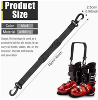 Sangle de transport portable en nylon pour chaussures de ski, nouvelle, professionnelle, légère, grande capacité, pratique et confortable pour hommes