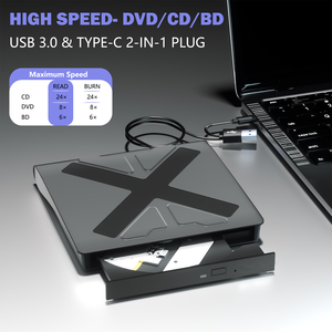 Lecteur de disques optiques externe USB, lecteur de <span class=keywords><strong>DVD</strong></span>, lecteur de cartes, graveur de CD, nouveau modèle <span class=keywords><strong>portable</strong></span> haute définition 3D <span class=keywords><strong>Blu</strong></span>-<span class=keywords><strong>ray</strong></span> - Product Image 2