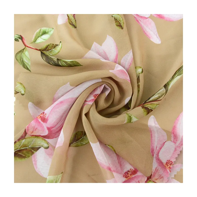 Tessuti floreale personalizzato digit stampato morbido 50D tessuto non cucito donna chiffon georgette tessuto per le donne sciarpa