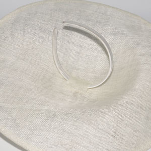 Factory Custom Ladies Elegant Wedding <strong>Fascinator</strong> High Quality Sinamay Bow Feather Church Hats <strong>White</strong> <strong>Fascinators</strong> for Women - Product Image 5