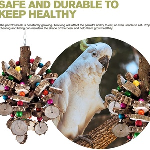 Prickly Ash Wood Bird Chewing <strong>Toy</strong> Hanging Wooden Climbing Perch for Macaw, <strong>Grey</strong> <strong>Parrot</strong>, Large <strong>Parrot</strong> Cage Supplies - Product Image 3