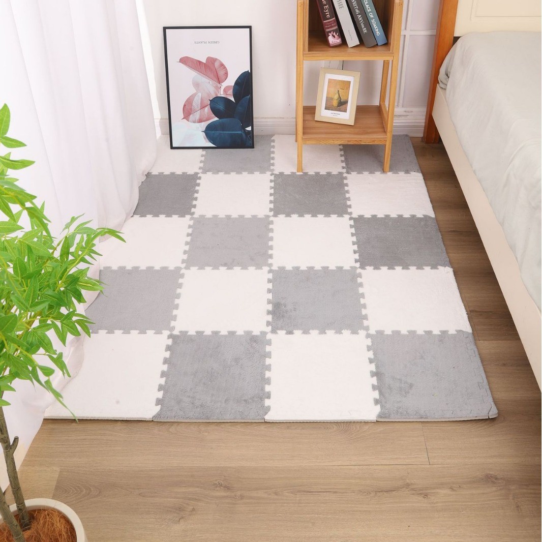 Blanco/Gris [Viene con ribete de felpa]