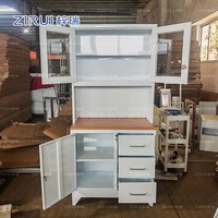 Armoire de cuisine moderne en acier inoxydable, meuble de rangement multifonctionnel, casiers, mobilier de maison