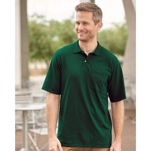 Polo de sport à manches courtes pour homme personnalisé avec poche, respirant, en mélange de polyester et de coton tricoté, lot de 3, 6 ou 10 - Product Image 3