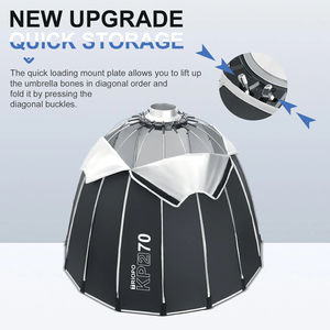 TRIOPO-Boîte à lumière parabolique 70/90/120cm, boîte à lumière Bowens Mount Soft Boxes avec grille en nid d'abeille pour <span class=keywords><strong>Godox</strong></span> <span class=keywords><strong>SL60w</strong></span> Bowens Mount Lights - Product Image 3