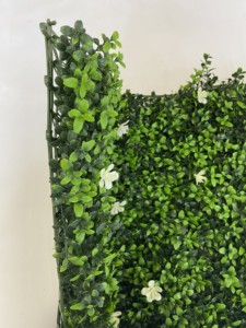 Uv-Boksholz gefälschte Grünmatten Heckenfutter synthetisch wandgemachtes Kunststoff synthetische Boxholzplatten Gras-Wandpflanzen - Product Image 3