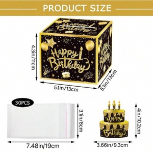 Caja de <span class=keywords><strong>Regalo</strong></span> <span class=keywords><strong>Sorpresa</strong></span> Explosiva con Dinero para <span class=keywords><strong>Cumpleaños</strong></span>, con Pegatinas de Números del 0 al 9 para Personalizar DIY, Edades 18, 21, 30, <span class=keywords><strong>50</strong></span> - Product Image 6