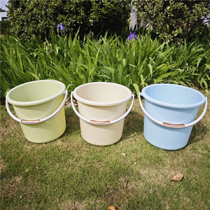 Cubo de plástico para agua con asa, 33.5 cm de diámetro, para uso doméstico, lavandería, lavado de coches, ducha y almacenamiento - Product Image 4