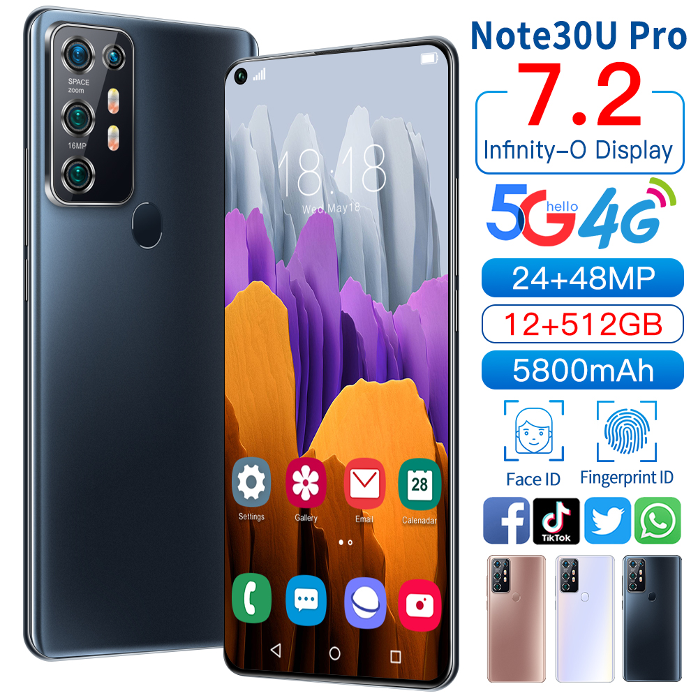 Вращающийся емкость улучшить MTK6799 5 аппарат не привязан к оператору сотовой связи 7,2 дюймов Смарт-дисплей смартфона 24mp 48MP мобильного телефона 12 ГБ 512