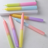 Bougies parfumées à longue tige dégradées et colorées, en cire de paraffine et de soja, avec embellissement en nœud, pour usage intérieur, durée de combustion d'environ 4 à 8 heures