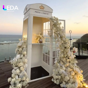 LEDA Cabine téléphonique de mariage moderne en métal avec support de livre d'or audio/vidéo – Couleur personnalisable pour la décoration d'événements - Product Image 1