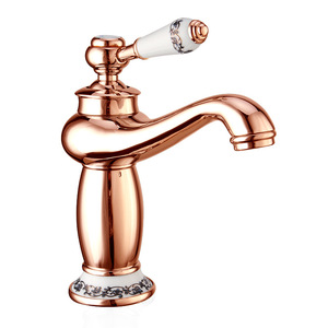 Robinet de <span class=keywords><strong>lavabo</strong></span> rétro en laiton, style européen antique, en porcelaine bleue et blanche, monotrou, eau chaude et froide, vente en gros - Product Image 6