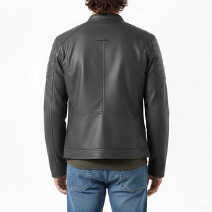 Chaqueta de Cuero para Hombre, Estilo Moderno, Cuello Alto, Ropa Urbana, Servicios OEM, Alta Calidad, Precios al por Mayor - Product Image 2