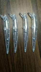 Leurre de pêche méné noir personnalisé <span class=keywords><strong>pas</strong></span> <span class=keywords><strong>cher</strong></span> leurre de pêche au bar d'eau salée blanc non peint - Product Image 4