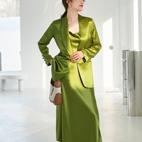 Vêtements Haute Couture, robe à col mandarin, blazer en soie importé de Chine, broderie à la main, blazer socialite pour femmes